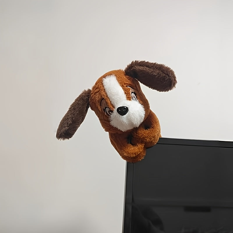 Fluffy Brown Puppy Plush Wristband Toy