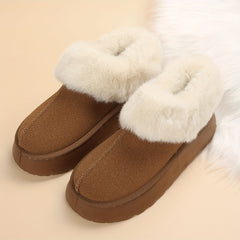 Women's Faux Fur Lined Ankle Boots Thermal Plush Snow Boots