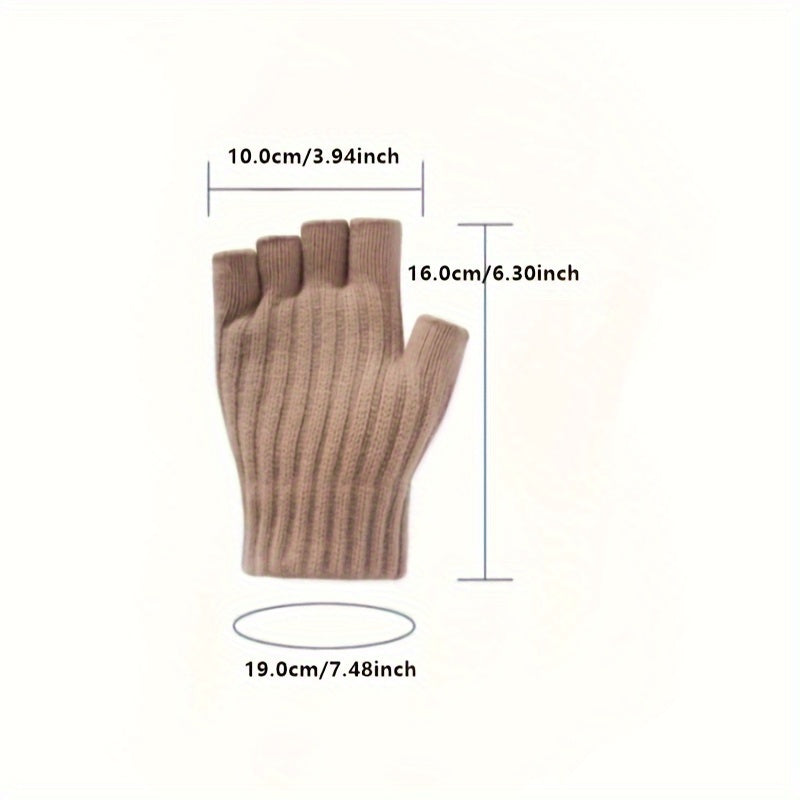 Fingerless Knitted Gloves Winter Coldproof Gloves For Writing Texting