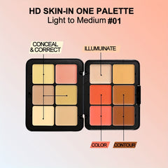 Correcting Concealer Cream 12 Colors Palette Full Coverage Makeup