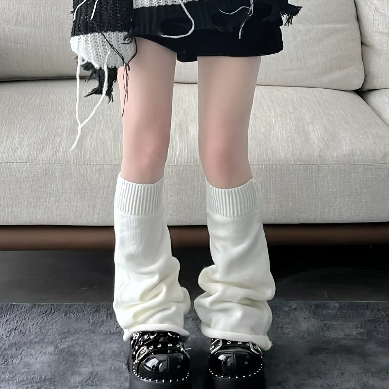 Academic Style Ribbed Knit Knee High Socks Women's Stocking
