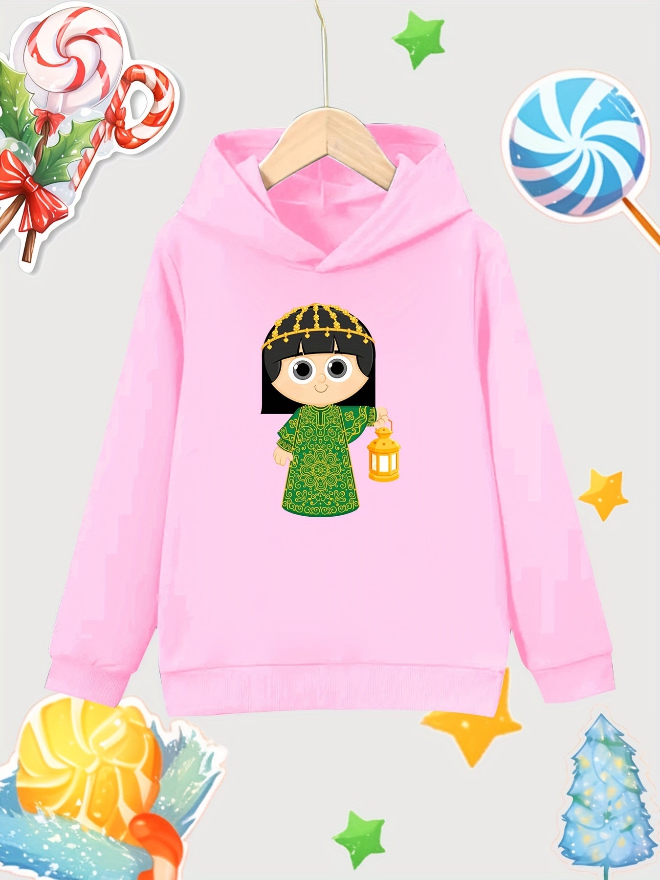Girl Lantern Print Hooded Sweatshirt