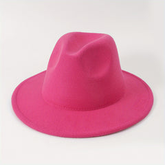 Y2K Wide Brim Jazz Hat Candy Fedora Cap Cowboy Cowgirl Felt Hats