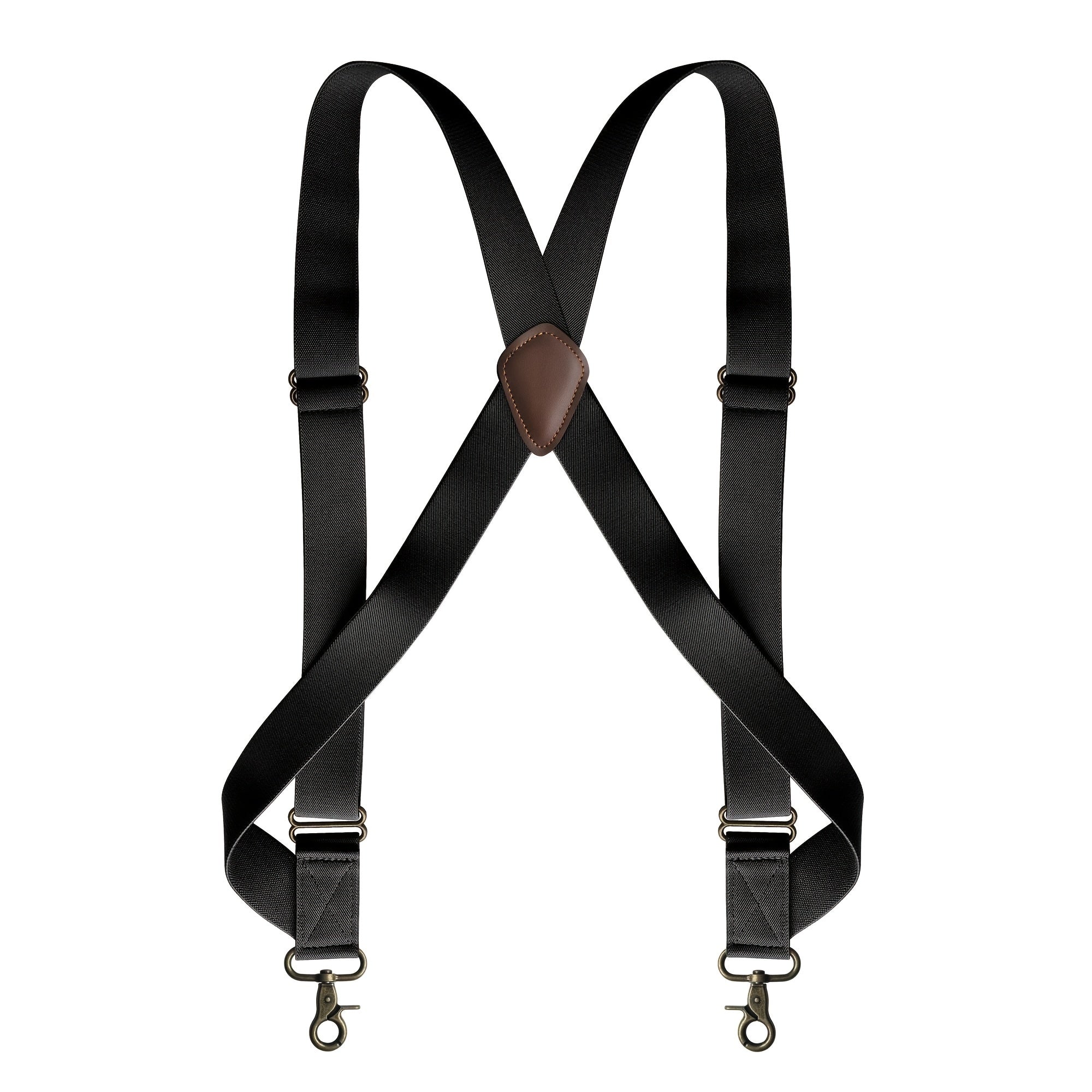 Men's Side Clip Suspenders Bronze Hook Buckle Elastic Casual Suspender