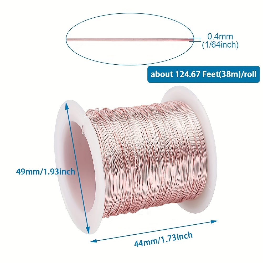 Copper Craft Wire Beading Wire Plated Pink 0.3-0.8mm