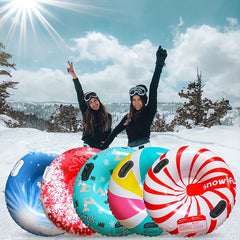 PVC Inflatable Skiing Ring Winter Snowboard Safety Handle Leak Proof Cartoon