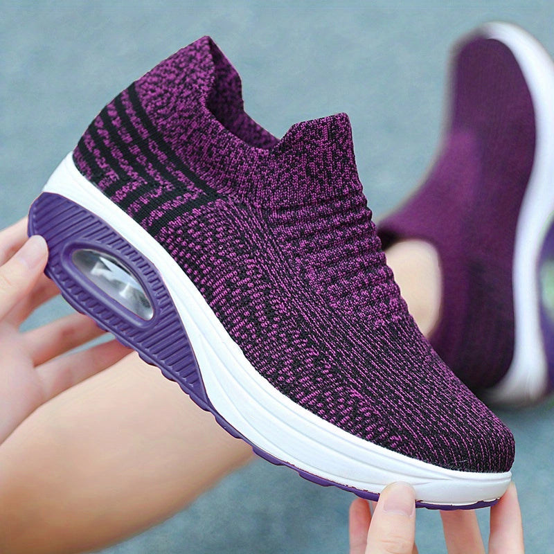 Women's Knitted Chunky Sneakers for Running & Casual Wear