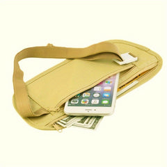 Portable Storage Bag Zipper Solid Bag Passport Waist Bag