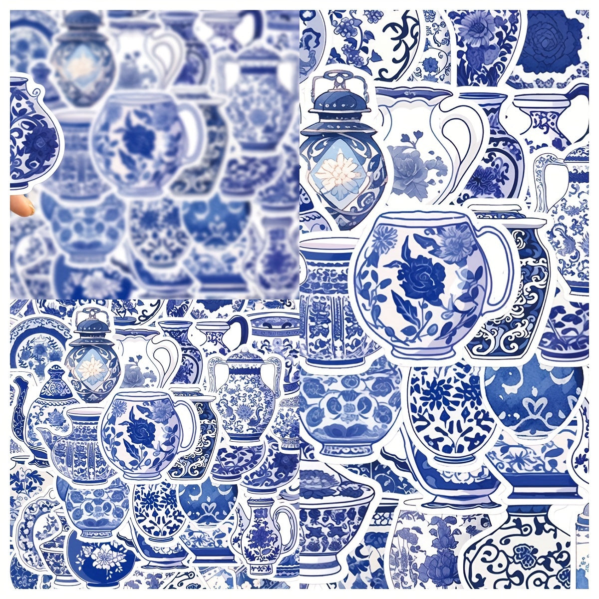 50pcs Cartoon & Porcelain Phone Case Stickers Waterproof DIY Decals