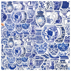 50pcs Cartoon & Porcelain Phone Case Stickers Waterproof DIY Decals
