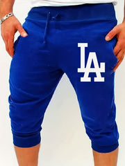 LA Pattern Print Comfy Shorts Men's Casual Elastic Waist Drawstring Shorts
