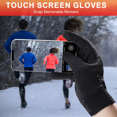 Touch Screen Winter Gloves for Men Women - Windproof Waterproof Running Gloves