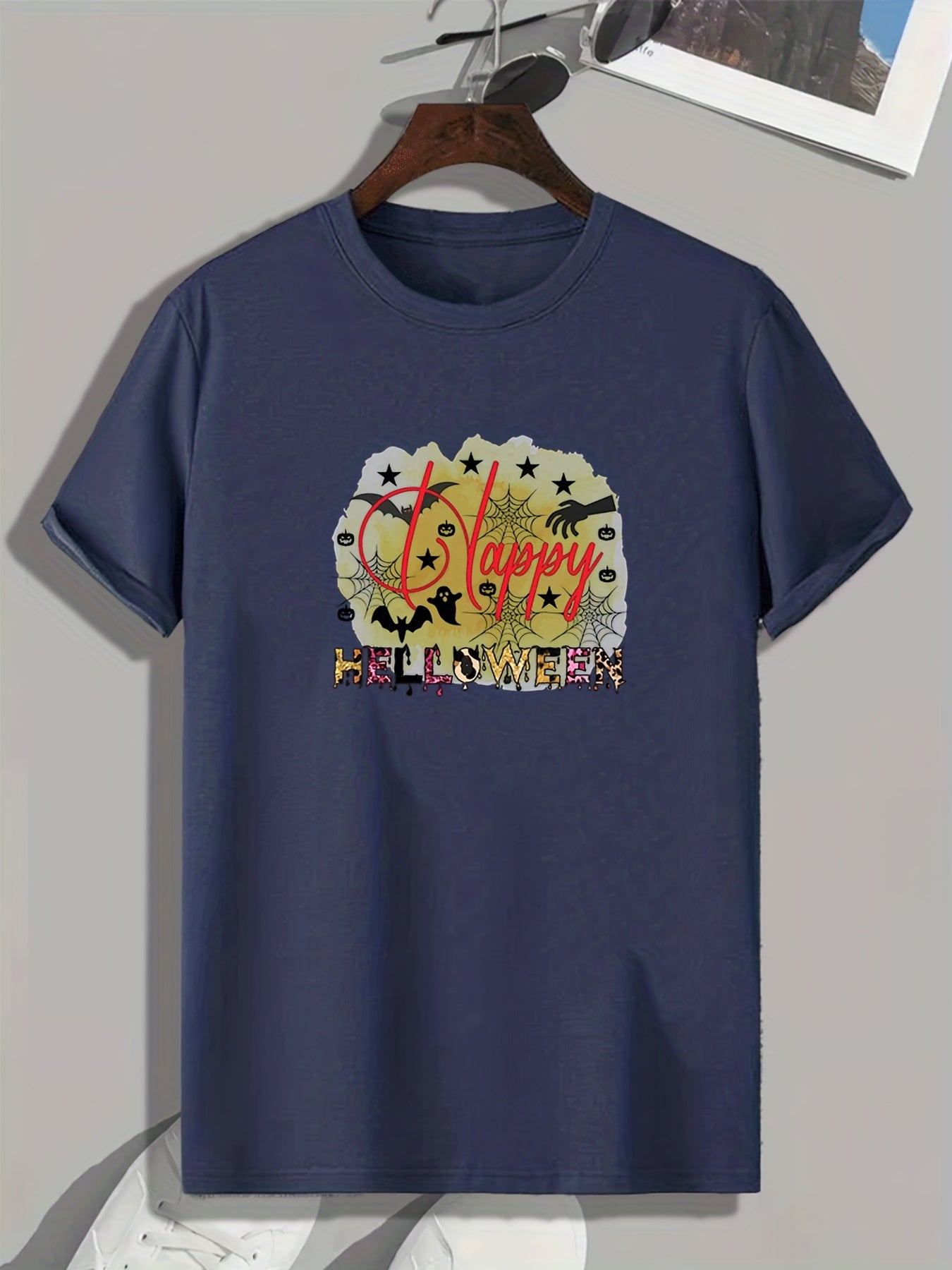 Halloween Pattern Print Men's Comfy Sports T-shirt