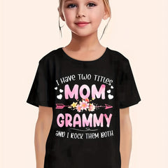 Girls Graphic Short Sleeve T-shirt, Versatile Pullover Top