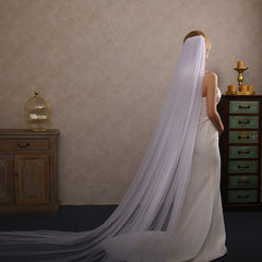 Cathedral Length Bridal Veil Soft Nylon Wedding Accessory