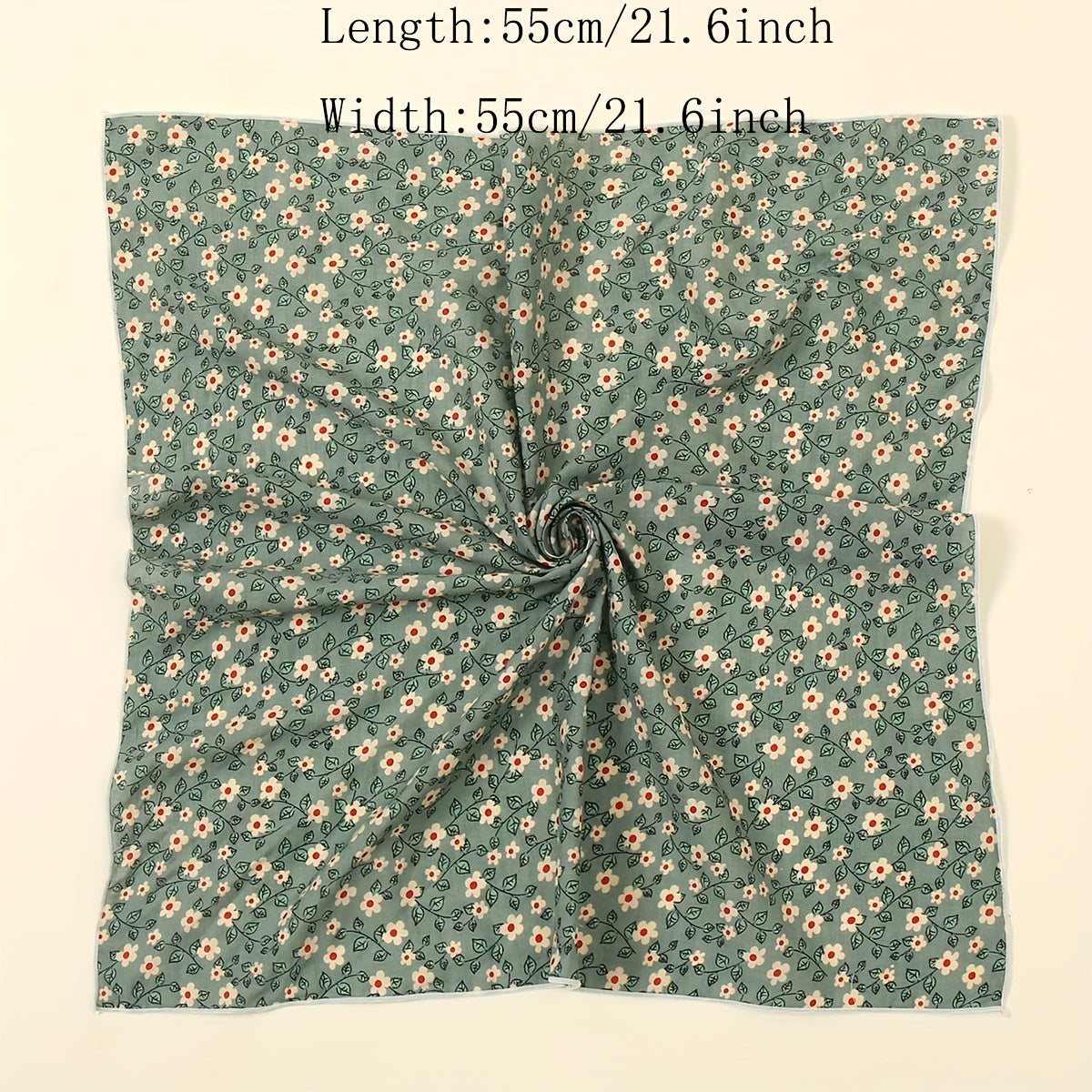 Floral Print Plain Bandana Solid Vintage Square Scarf Women Casual Neckerchief