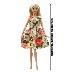 Floral Doll Dress Party Clothes for 11-12 Inch Dolls