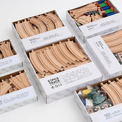 Wooden Race Car Track Set for Kids