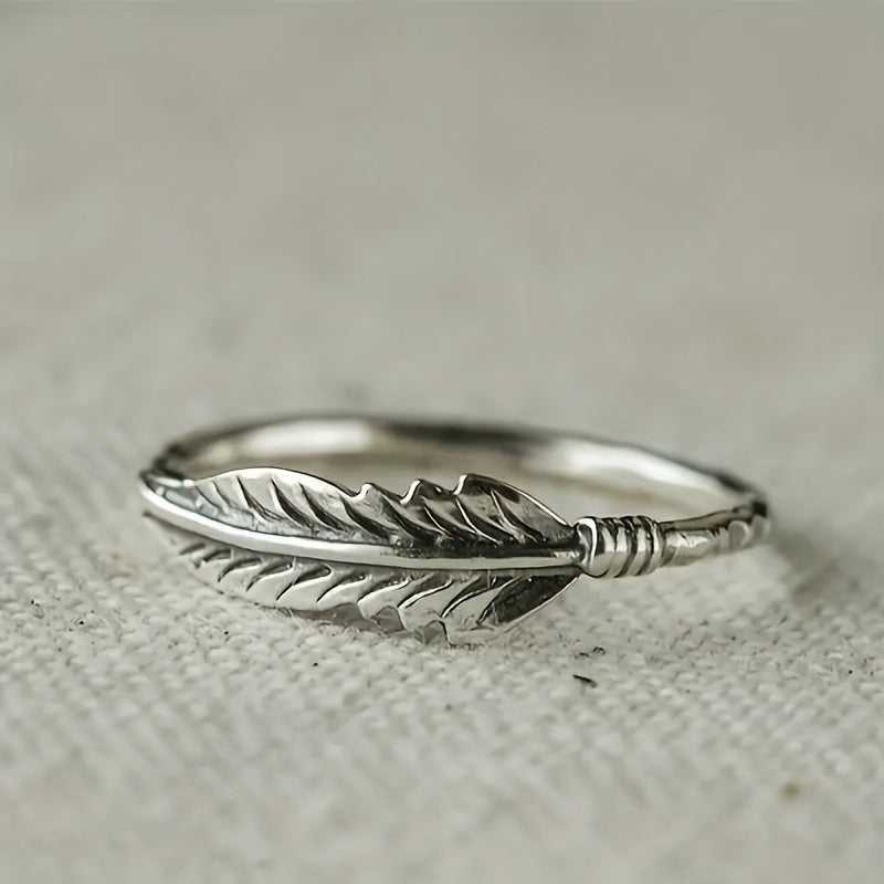 Vintage Feather Ring for Men and Women