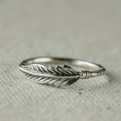 Vintage Feather Ring for Men and Women
