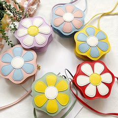 Girls Sun Flower Coin Purse Wallet Crossbody Shoulder Bag Mini Pocket