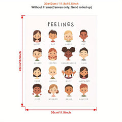 Kids Feelings Chart Canvas Poster Modern Art Wall Decor
