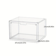 Transparent Shoe Box w/ Magnetic Door Plastic Shoes Storage Container