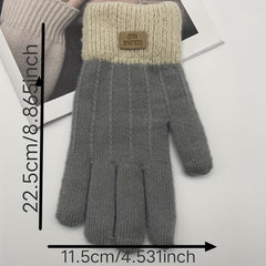 Winter Knitted Velvet Warm Gloves for Men and Women