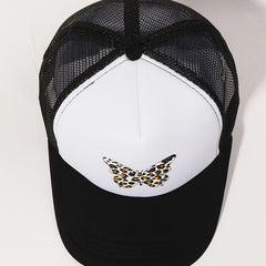 Leopard Butterfly Print Trucker Hat & Mesh Baseball Cap Lightweight Dad Hats