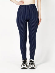 Striped Skinny Stretchy Leggings High Waist Leggings Women's Clothing