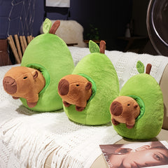 Capybara Avocado Fruit Plush Toy - Small, Medium, Large