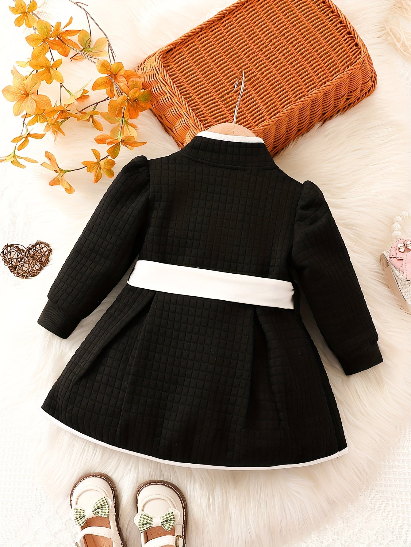 Baby Girls Thermal Belted Dress Set Princess Coat Cardigan