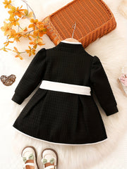 Baby Girls Thermal Belted Dress Set Princess Coat Cardigan