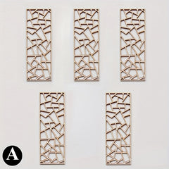 Set of 5 Wooden Screens for Room Separation and Decorative Use