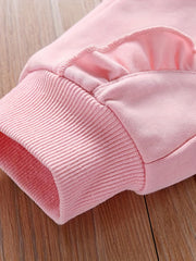 Girl's Rabbit Print 2pcs Sweatshirt & Sweatpants Set for Spring Fall