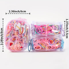 130 Pack Girls Cartoon Ruffled Hair Ties Elastic Hair Accessories