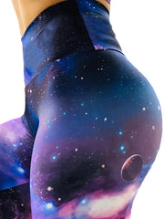 Galaxy Print High Waist Tummy Control Fitness Pants