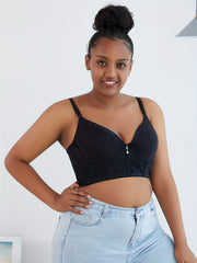 Longline Bra with Lace Glitter Decor