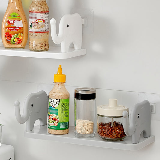 Grey Elephant Shelf Wall Mounted Rack Kitchen Seasoning Organizer