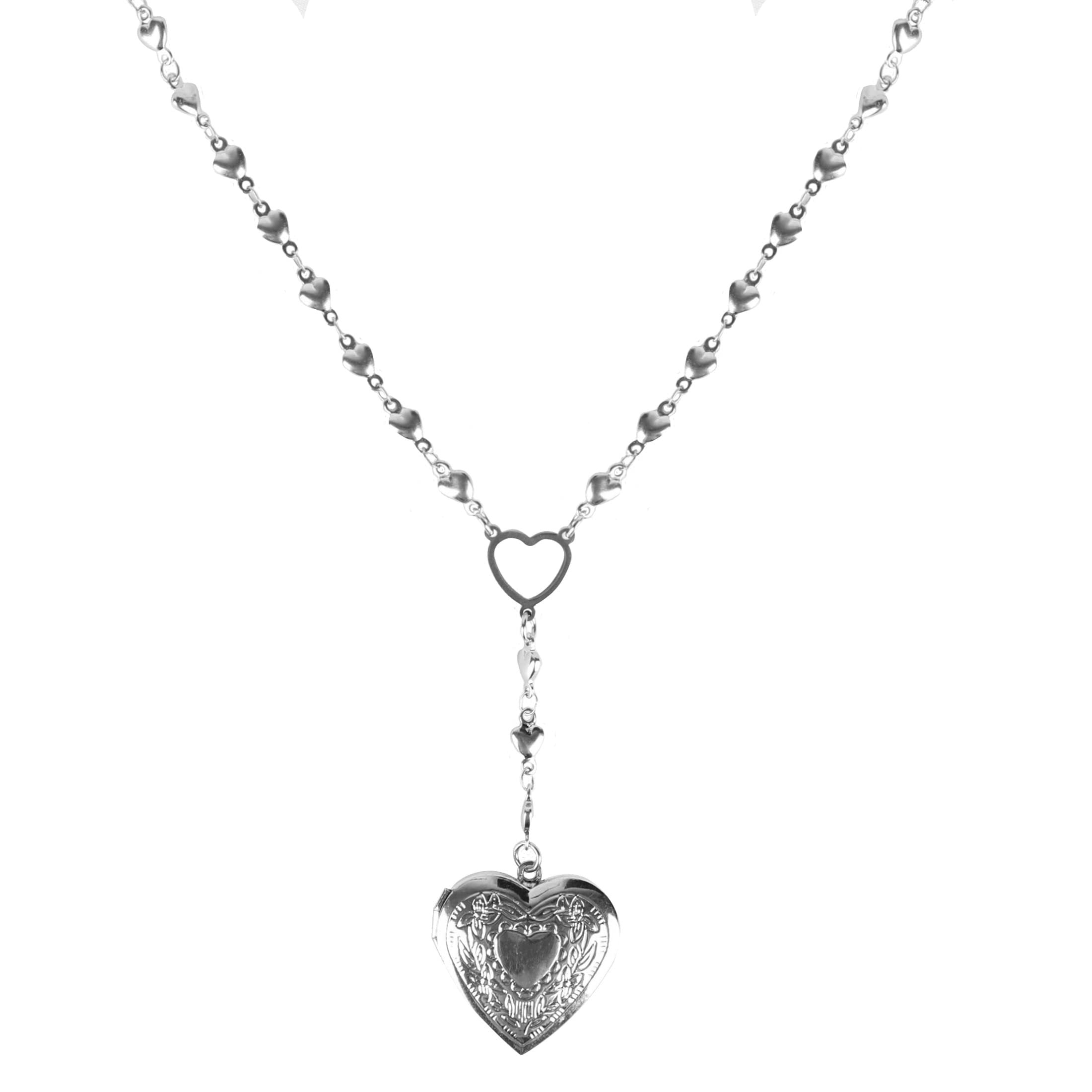 Heart Locket Necklace for Girls Stainless Steel