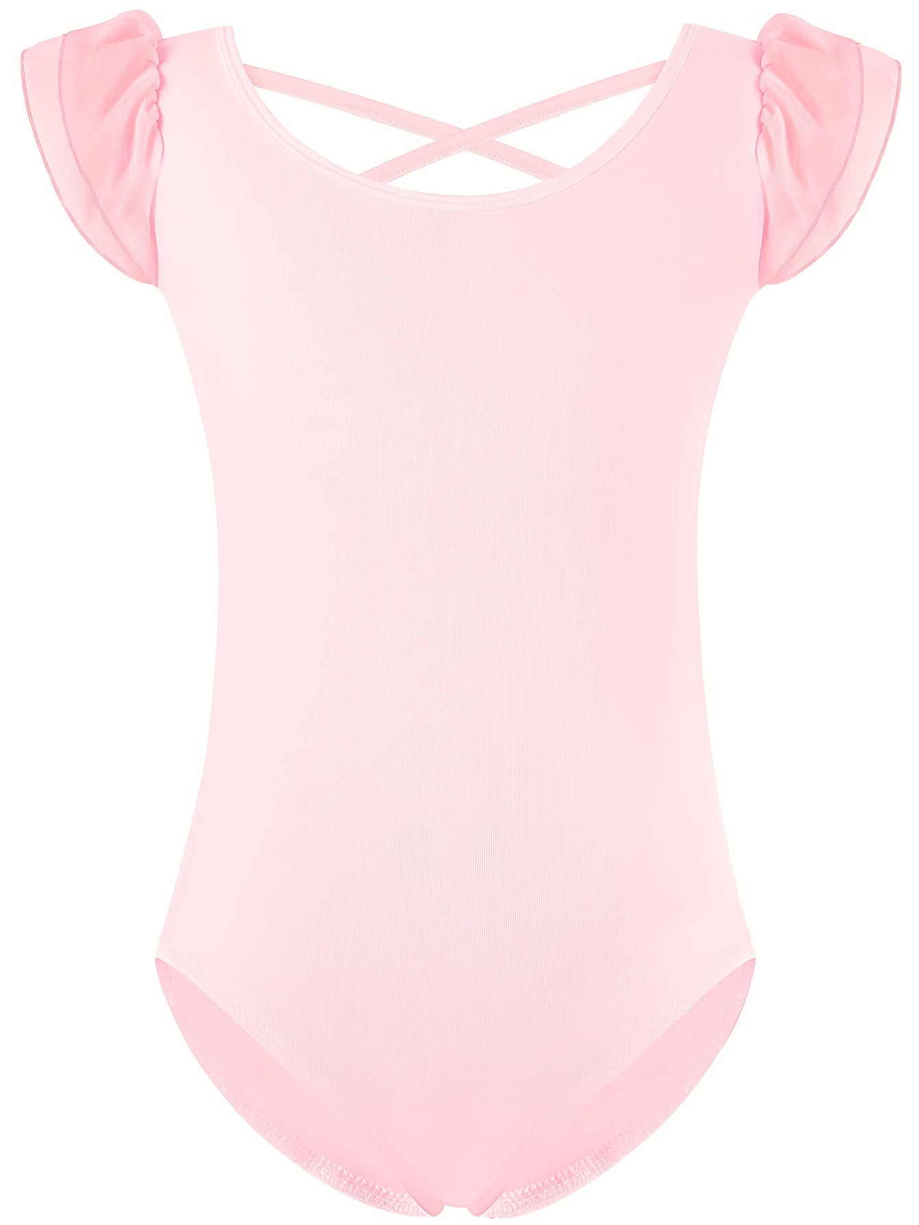 Girls Flutter Short Sleeve Ballet Leotard 95% Cotton