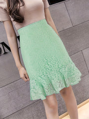 Women's Lace High Waist Skirt for Office
