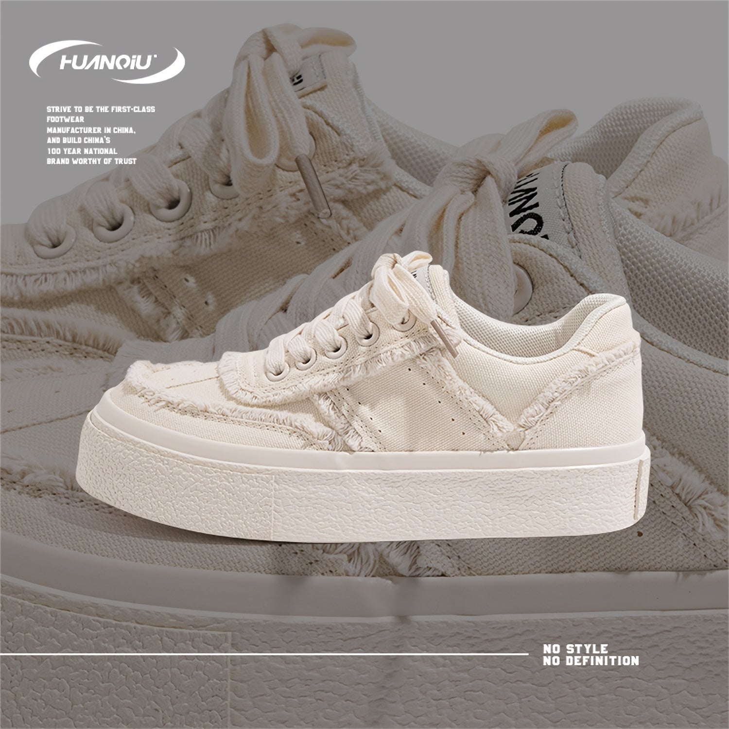 Women's Lace-up Canvas Shoes Thick Sole Casual Board Shoes