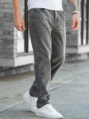Men's Soft Grey Straight Jeans