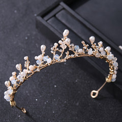 Flower Girl Pearl Headband Crystal Wedding Tiara Hair Piece