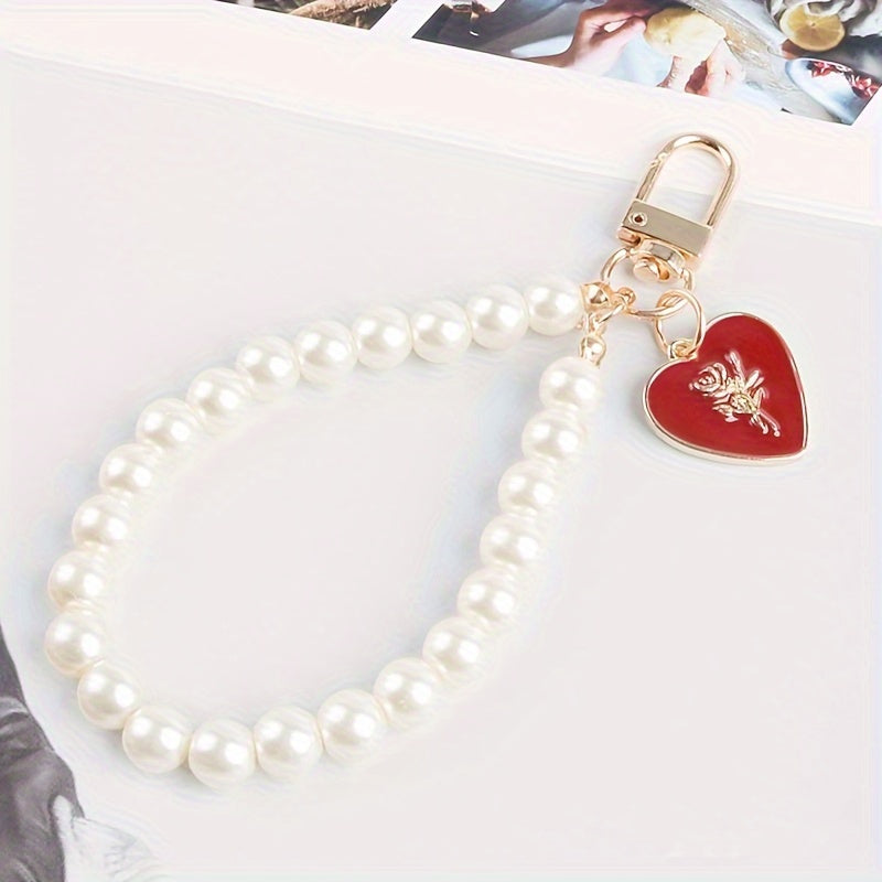 Rose Flower Tassel Keychain Purse Bag Car Charm Pendant Gift