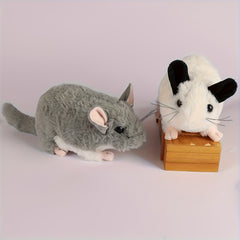 63in Lifelike Grey Chinchilla Plush Toy - Perfect for Holidays & Birthdays