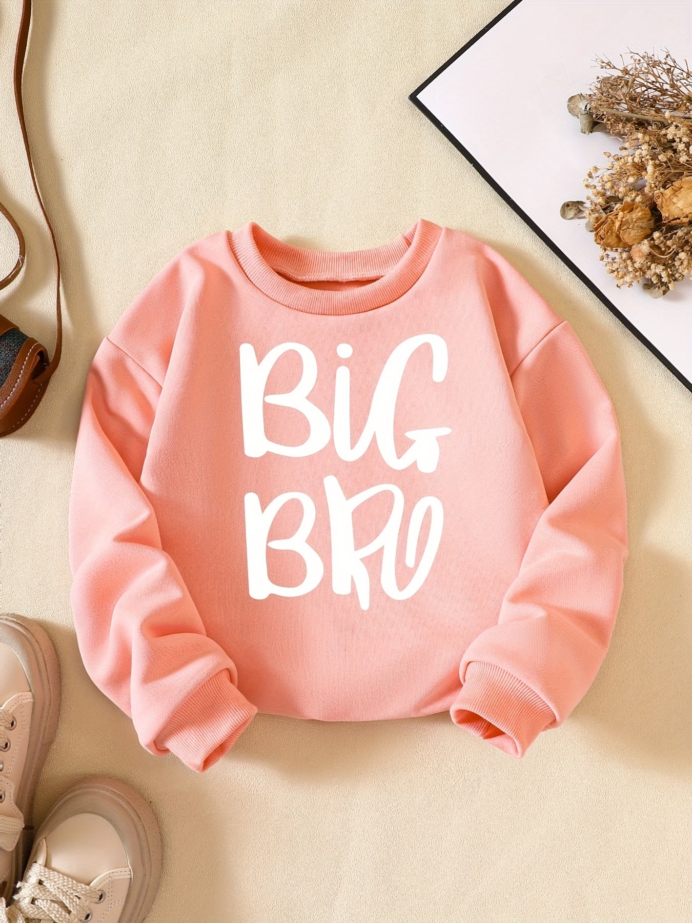 Kids' Letter Graphic Crew Neck Sweatshirt for Boys Girls