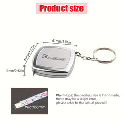 2M Retractable Ruler Measure Tape Mini Keychain Portable Tape Measure