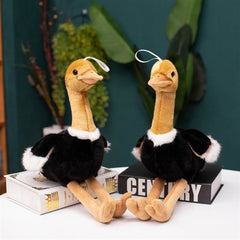 15.75in Ostrich Plush Toy Realistic Stuffed Bird Soft Fluffy Decor
